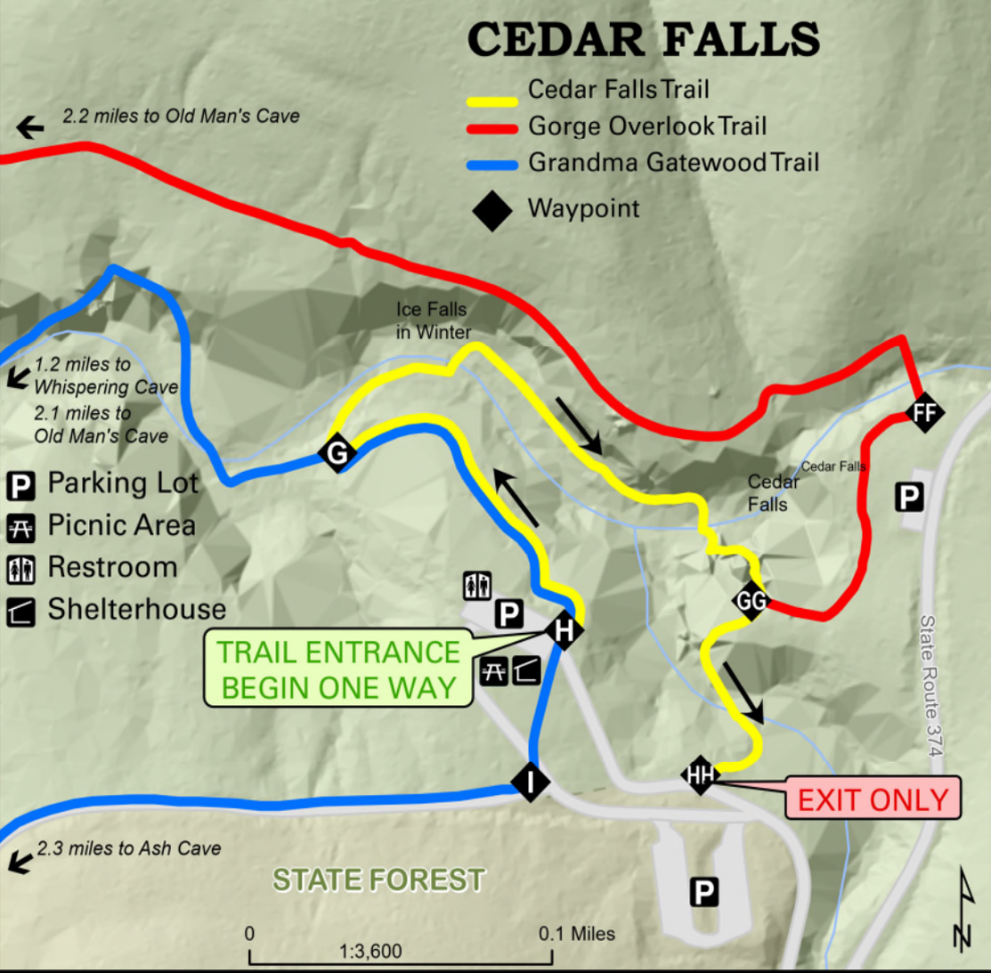 Cedar Falls Trail Map